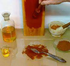 How to remove linseed oil from wood image