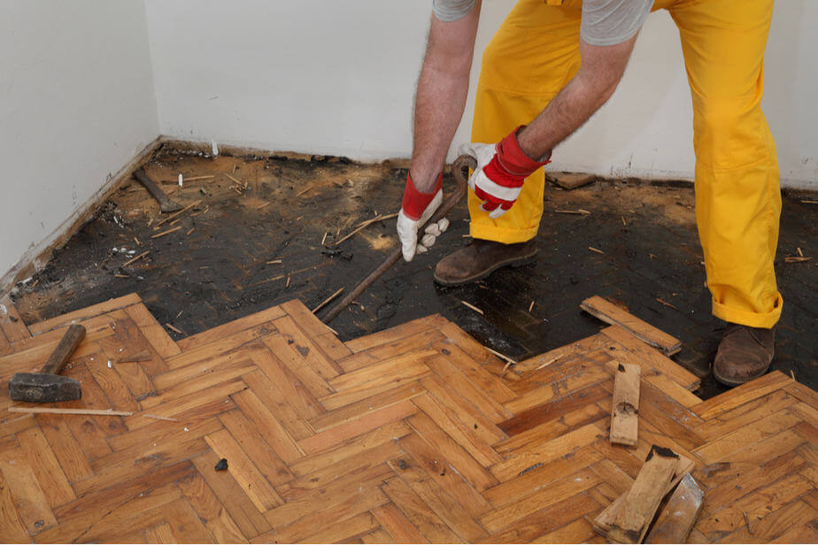 Handling severe buckling wood floor