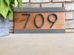 Wooden House Number Signs