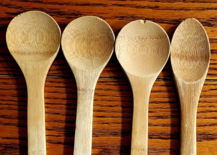 Bamboo wood cooking spoons