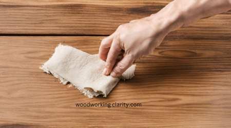 Dirty wipe the excess stain on wood