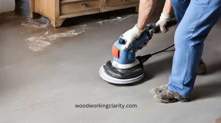 Removing paint off the floor by sanding