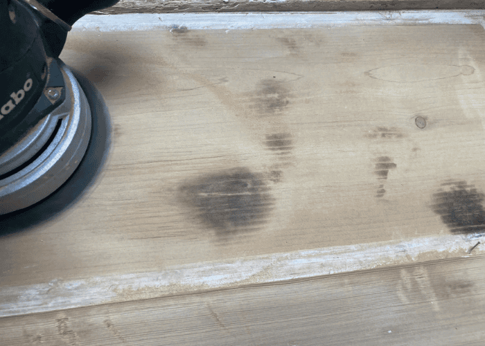 Sanding to remove burn marks